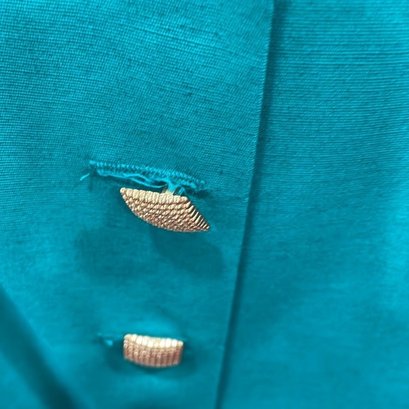 Vintage All That Jazz Green Wideleg Jumpsuit with Gold Buttons - Picture 6 of 12